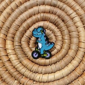 5/$25 NEW T-Rex on a Bicycle Enamel Pin